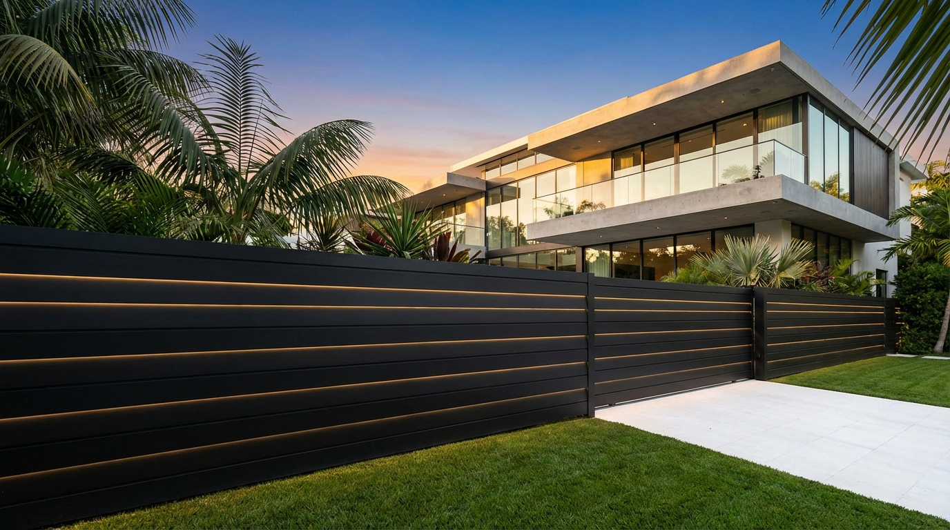 High End Privacy And Perimeter Style In Beverly Hills Sleek Aluminum Systems For Modern Estates